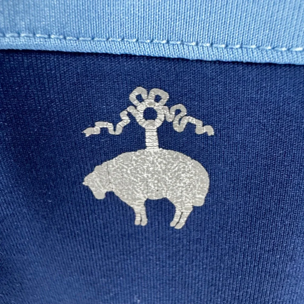 Brooks Brothers Mens Small Blue Colorblock Quarter Zip Performance Pullover Top